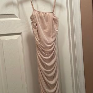 Tan Ruched Dress